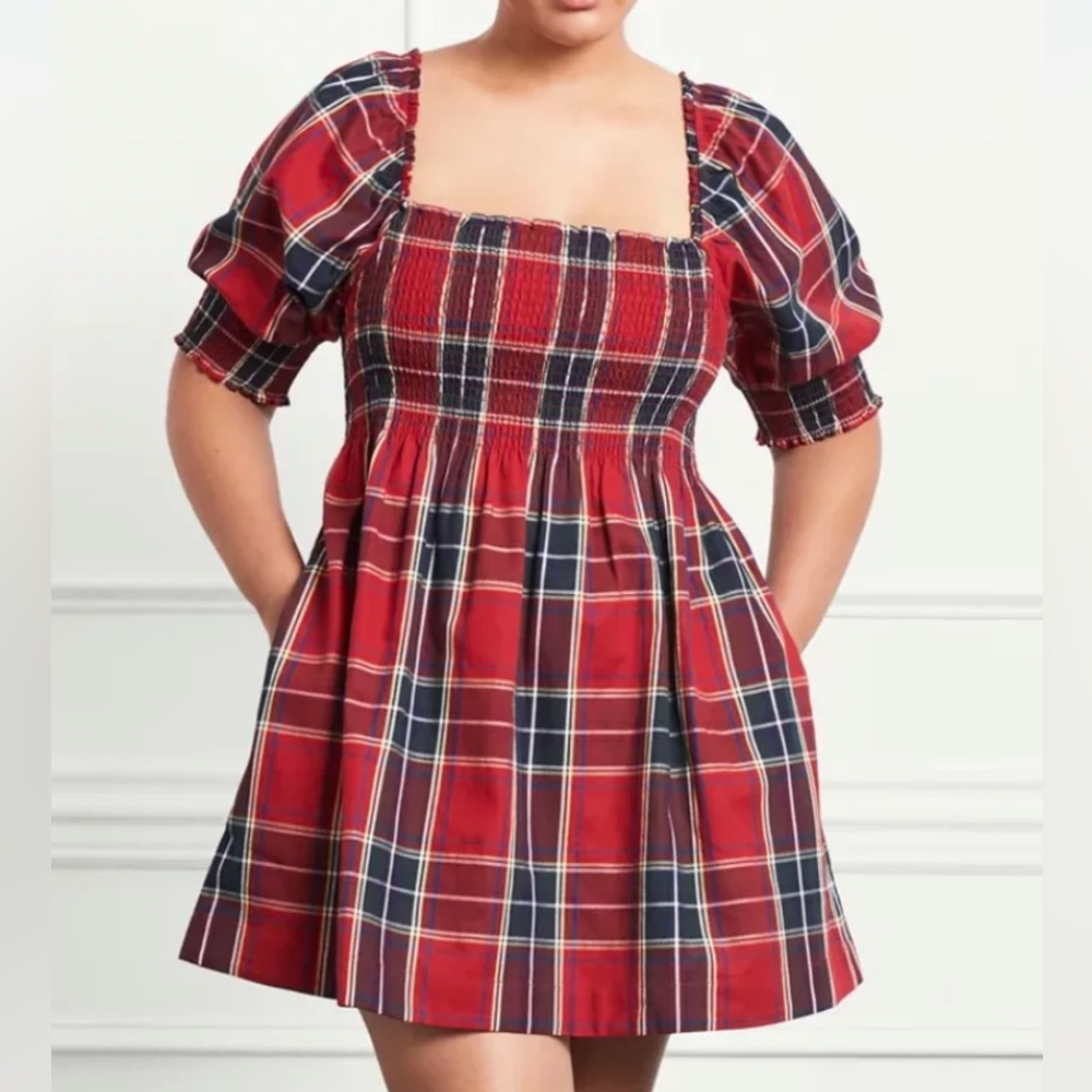 Hill House Athena dress - red tartan